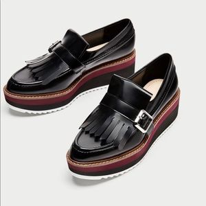 Zara | Platform Loafers With Fringe